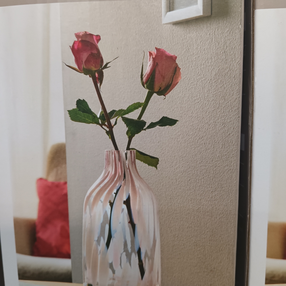 Lot Of 6 Handcrafted Glass Vase - Elegant Pink